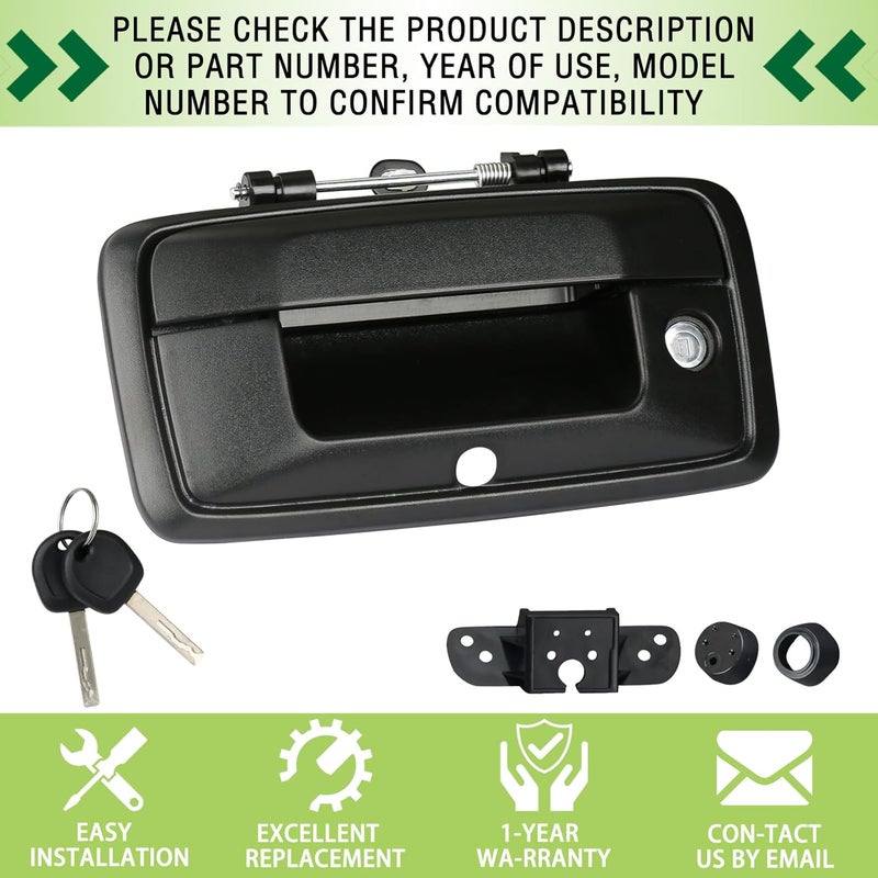 omoZone Tailgate Handle with Camera Hole Liftgate Latch Handle with Key Lock Cylinder Fit for 2016-2019 Chevrolet Chevy Silverado GMC Sierra - Image 5